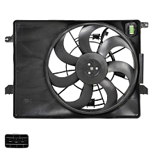 Электровентилятор охлаждения для автомобилей KIA Sportage III (10-)/Hyundai ix35 (10-) (с кожухом и резистором) (тип Doowon)