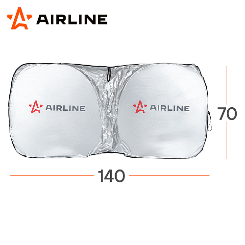 Шторка солнцезащит.(экран) 70*140см на лоб.стекло, складн.,c крепл.на зеркало, черн./сер.