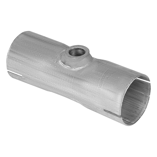 Вставка трубы глушителя под хомут, с гайкой под лямбда-зонд (алюминизированная сталь) d=50, L=150мм