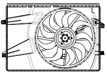Электровентилятор охлаждения для автомобилей KIA Sorento (20-) 2.5i [G4KN] (c кожухом)