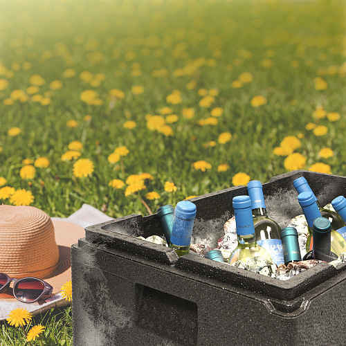 Термоконтейнер с крышкой 32 л, 600*400*240мм, ВПП, цвет черный