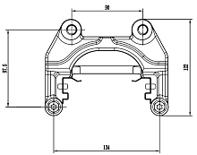Скоба тормозного суппорта для автомобилей JAC JS6 (22-) задняя (автомобиль с электродвигателем стояночного тормоза)
