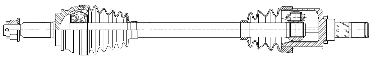 Привод передний левый для автомобилей Mitsubishi Lancer X (07-) 1.8i/2.0i CVT