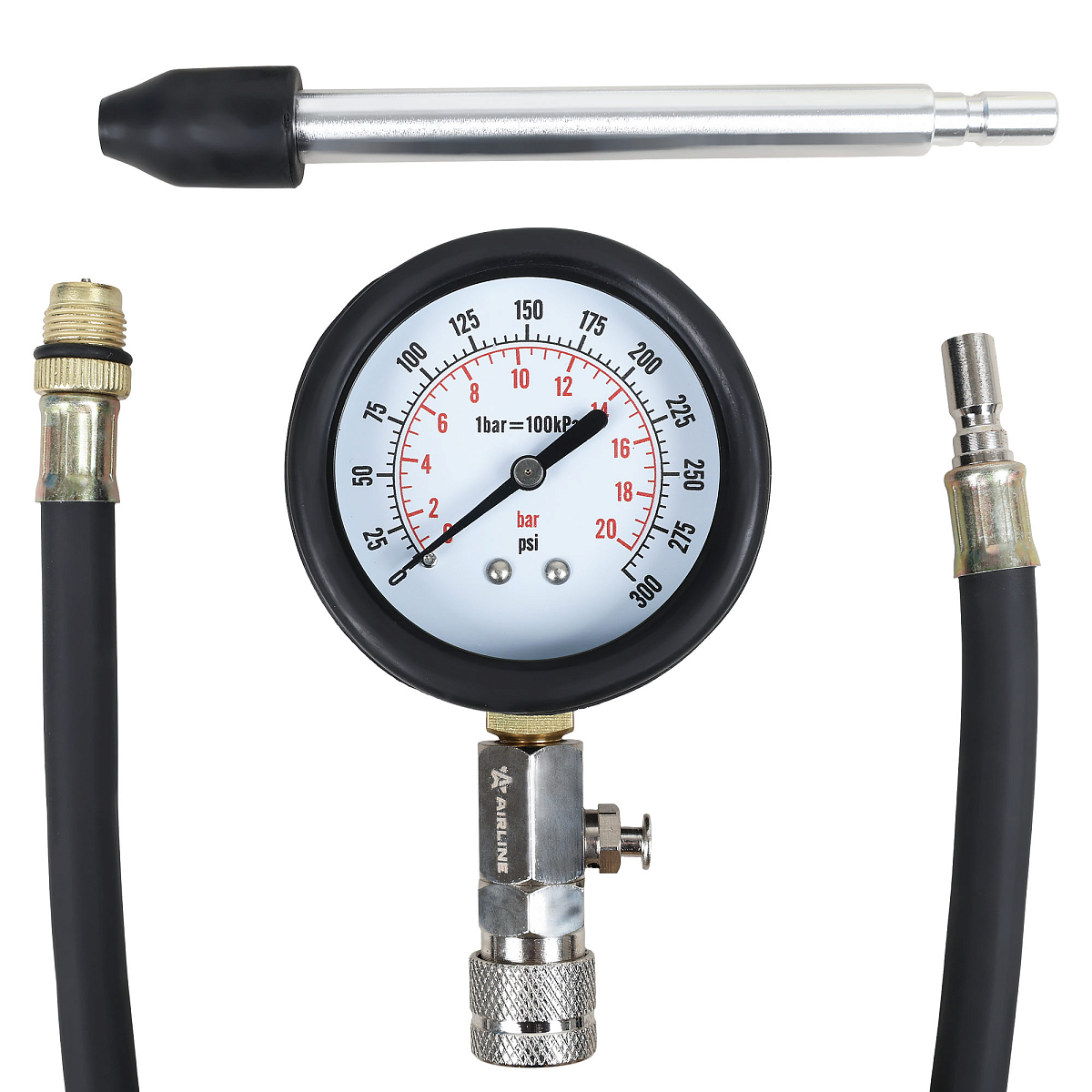 Компрессометр для бензиновых двигателей PRO, набор 8пр., кейс