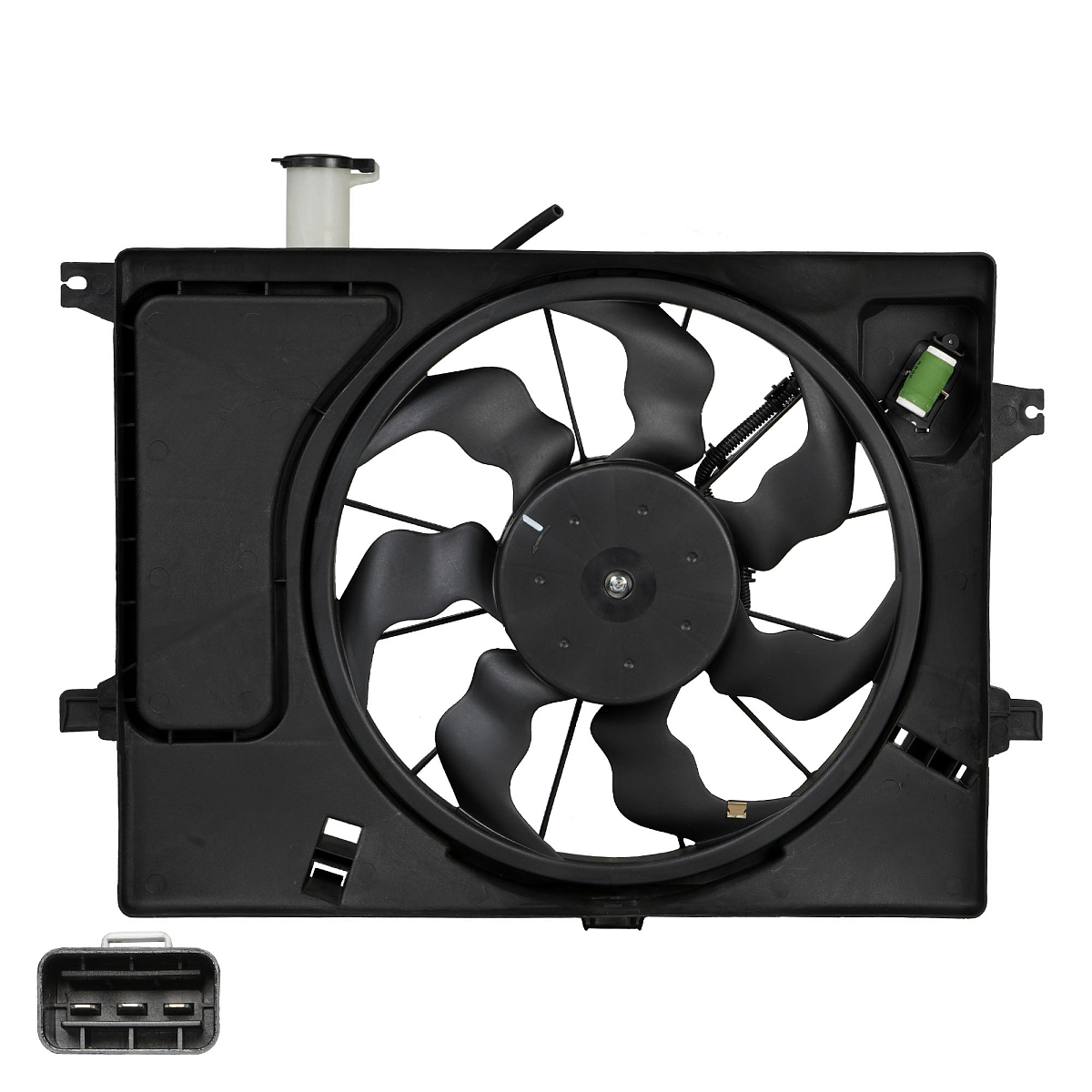 Электровентилятор охлаждения для автомобилей KIA CEED (12-)/Hyundai Elantra (MD) (11-) (с кожухом и резист.)