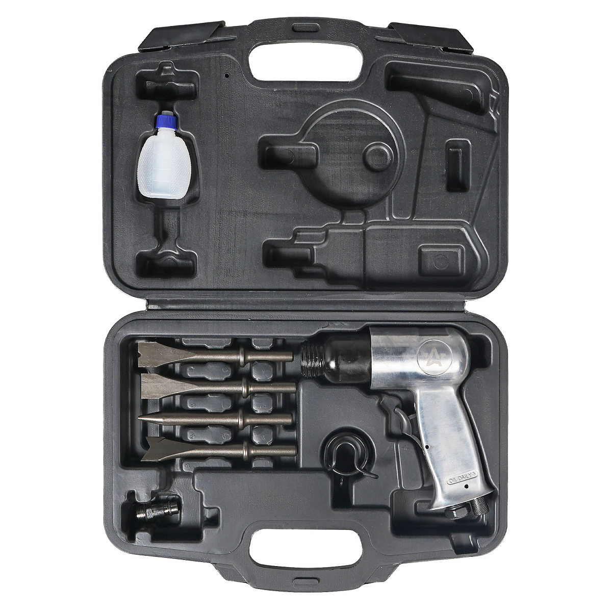 Молоток пневматический МП1, 4500 уд/мин с оснасткой 9 пр., кейс