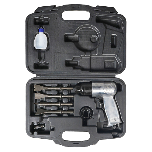 Молоток пневматический МП1, 4500 уд/мин с оснасткой 9 пр., кейс