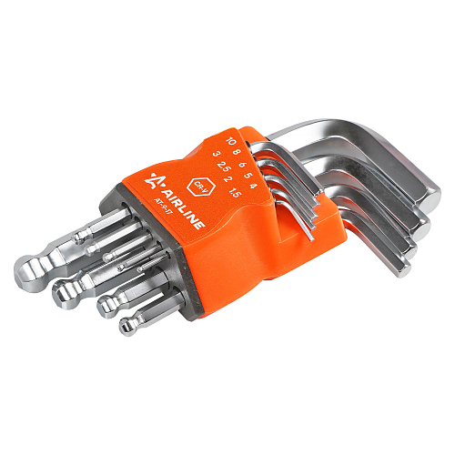 Набор ключей шестигранных коротких с шаром 9пр. (1.5-10мм) пласт.подвес