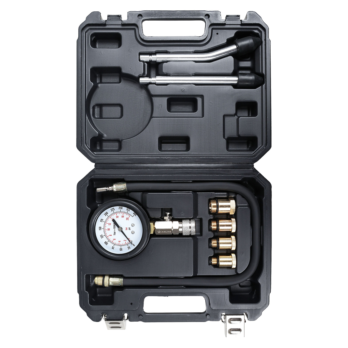 Компрессометр для бензиновых двигателей PRO, набор 8пр., кейс