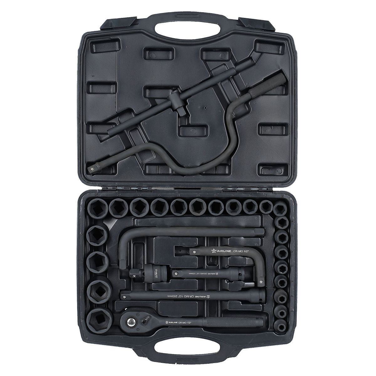 Набор головок ударных 1/2"DR L=78мм, 31пр. (8-32мм) пласт.кейс