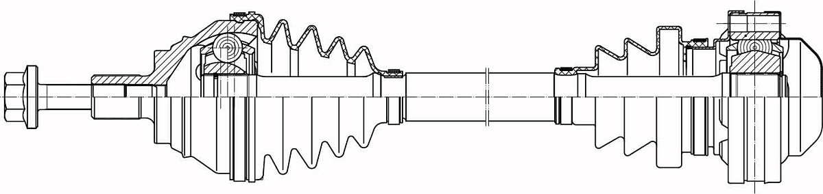 Привод передний левый для автомобилей Skoda Octavia A5 (04-) 1.4T DSG7