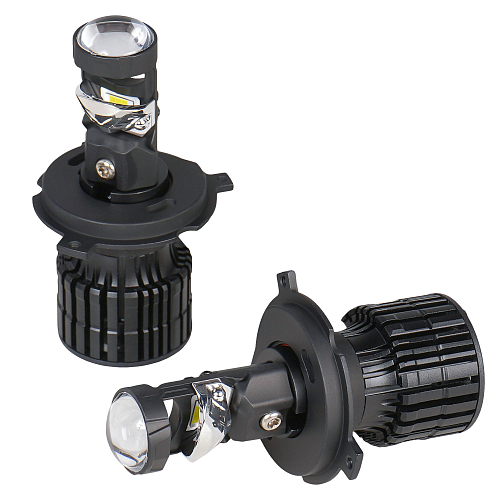 Лампа светодиодная H4 LED LENS, 50Вт, 6800Лм (3400Лм x 2), 6500К (Белый), 12/24В, комплект 2 шт.