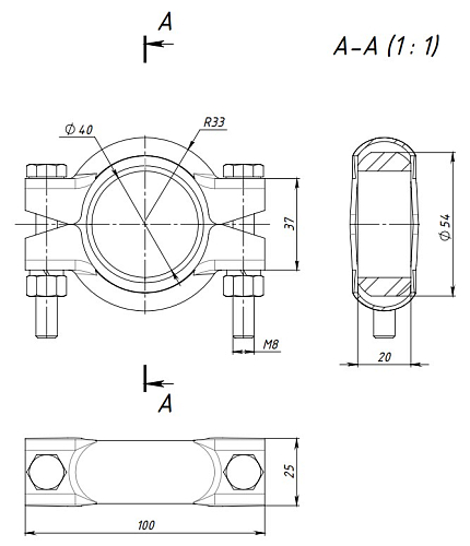 Хомут глушителя кольцевой для автомобилей Лада Kalina/Priora