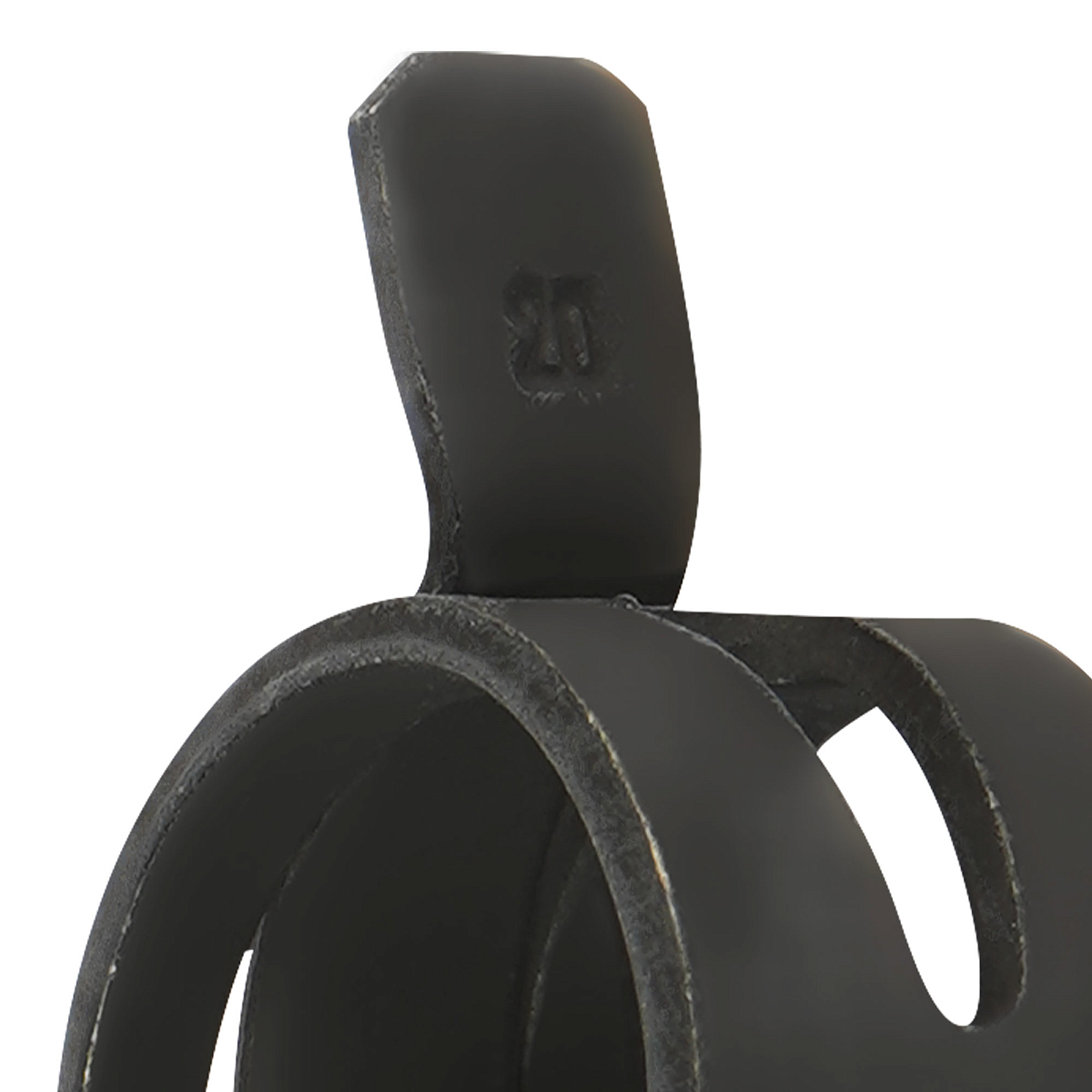 Хомут пружинный 20 (18,4-21,6/12мм), мин.19,3мм, самозажимной, хром-цинк(dacromet),черный