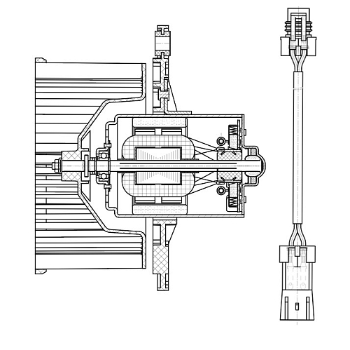 Электровентилятор отопителя для автомобилей 2111, 2123 (универсальный) (линейка Стандарт)