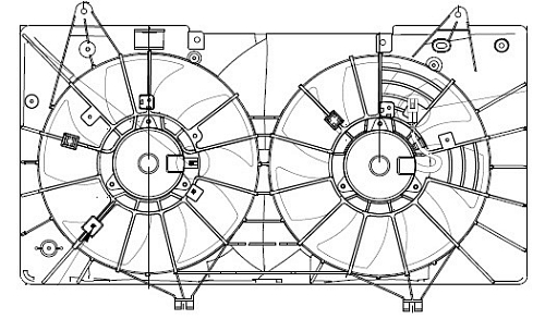Электровентилятор охлаждения с кожухом (2 вент.) для автомобилей Mazda 6 (GH) (07-) 1.8i/2.0i
