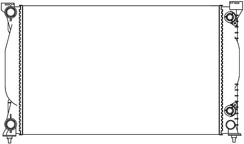 Радиатор охлаждения для а/м Audi A4 (00-)/(04-) 1.6i/1.8T/1.9TD/2.0i/2.0T/2.0TD