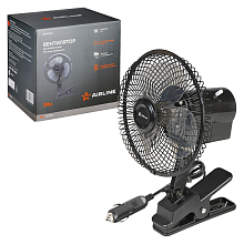 Вентилятор в салон 18см, 24В PRO, с автоповоротом, металл. корпус, прищепка