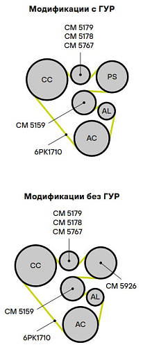 Ролик приводного ремня для автомобилей Peugeot 406 (99-)/407 (04-)/307 (00-)/Citroen C5 (01-) 1.8i/2.0i/2.2i [EW7J, EW10J, EW12J] (только ролик натяжителя)