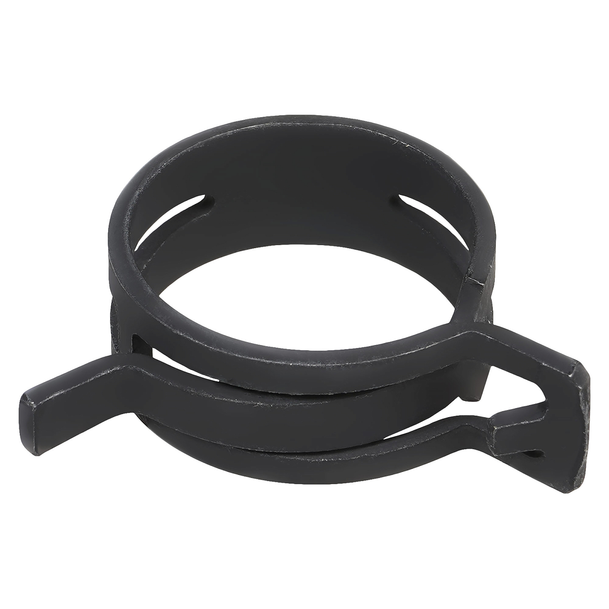 Хомут пружинный 28 (26,1-30,2/12мм), мин.27мм, самозажимной, хром-цинк(dacromet),черный