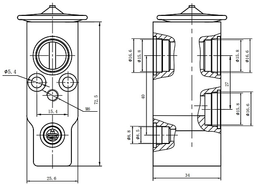 Клапан расширительный кондиционера (ТРВ) для автомобилей Mazda 6 (02-)/CX-7 (06-)