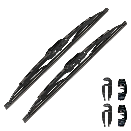 Щетки стеклооч комплект (2 штуки) 350/350мм (14"/14") каркасные с креплением "Крючок 9х3, 9х4 мм" (AWBJ002) МП-серия