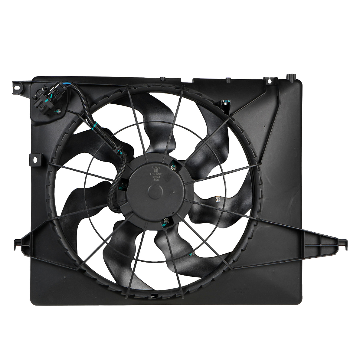 Электровентилятор охлаждения для автомобилей Hyundai Santa Fe III (12-) 2.4i (с кожухом и резист.)