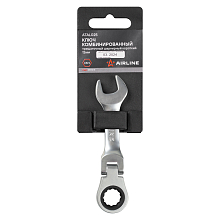 Ключ комбинированный трещоточный шарнирный короткий 12мм PRO, пласт.подвес