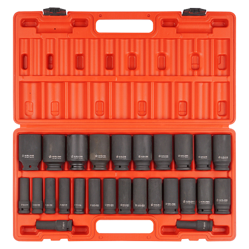 Набор головок ударных 1/2"DR L=78мм, 26пр. (10-36мм) пласт.кейс.