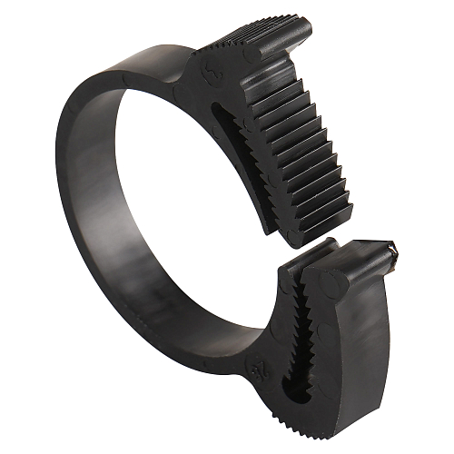 Хомут 24-28/7 мм, силовой зубчатый замок, пластик (ПА66) черный