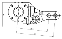 Рычаг тормоза регулировочный механический (трещотка) для автомобилей МАЗ задний правый / средний левый (эвольвентный шлиц)