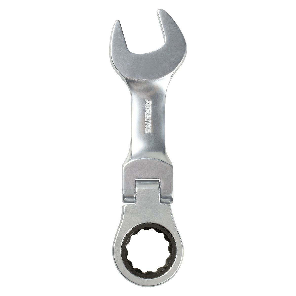 Ключ комбинированный трещоточный шарнирный короткий 19мм PRO, пласт.подвес