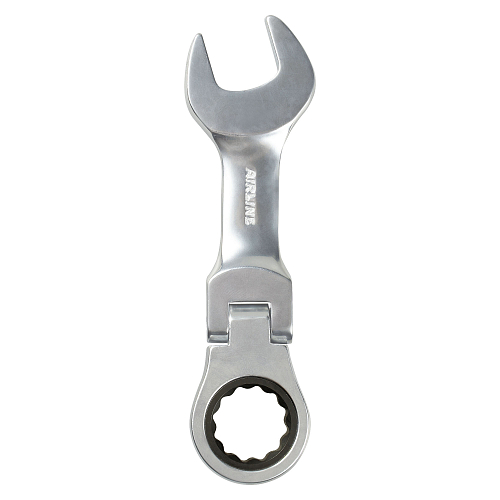 Ключ комбинированный трещоточный шарнирный короткий 19мм PRO, пласт.подвес