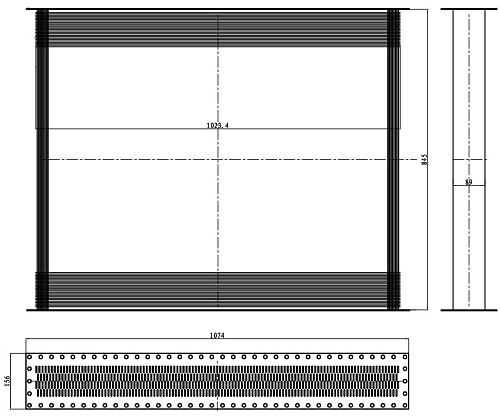 Радиатор охлаждения (сердцевина) для тракторов К-700A/K-701 "Кировец" (алюм, 4-х ряд.)