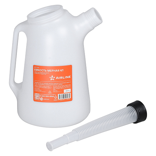 Емкость (лейка) мерная 4л пластиковая для масла и технических жидкостей