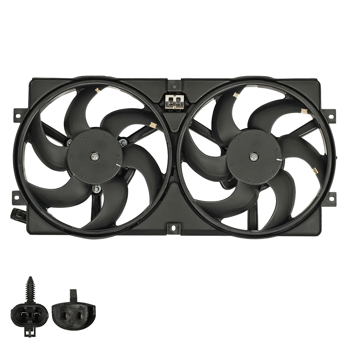 Электровентилятор охлаждения для автомобилей 2123 Chevrolet Niva (2 вент.) (с кожухом и резист.)