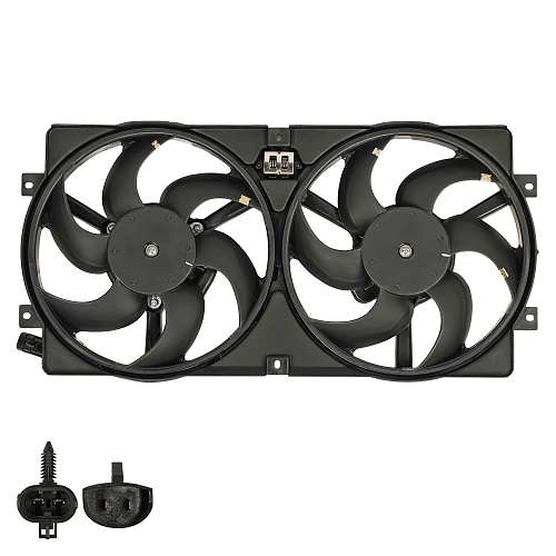 Электровентилятор охлаждения для автомобилей 2123 Chevrolet Niva (2 вент.) (с кожухом и резист.)