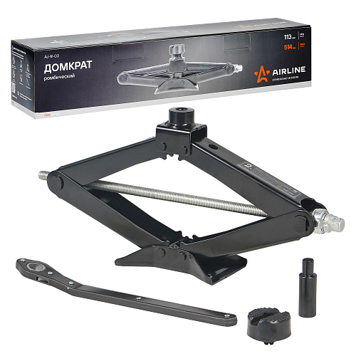 Домкрат ромбический 2т 113-514мм (удлинитель, ручка трещотка) МП-серия