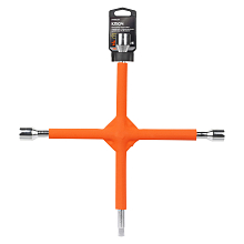 Ключ баллонный крестовой усиленный 400мм PRO с обрезиненными рукоятками (17х19х21х1/2")