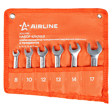 Набор ключей комбинированных трещоточных PRO 6пр. шарнирнирных коротких (8-17мм) сумка