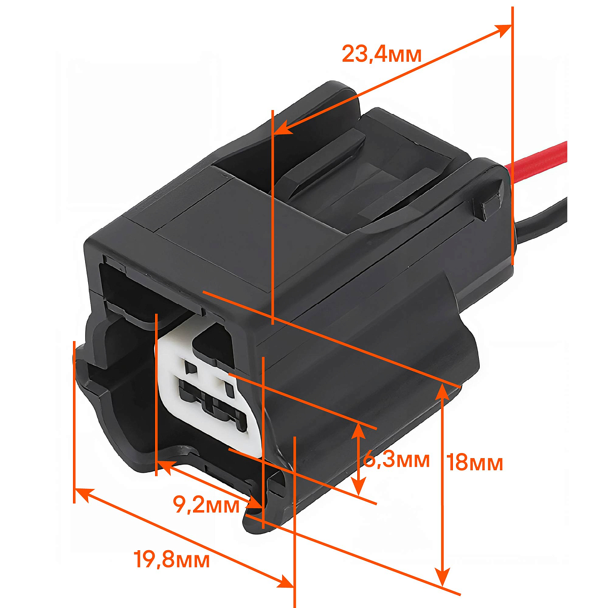 Разъём 2 pin с проводами для датчика ABS Лада, Renault, Nissan; для датч. темп. охл. жид. Renault