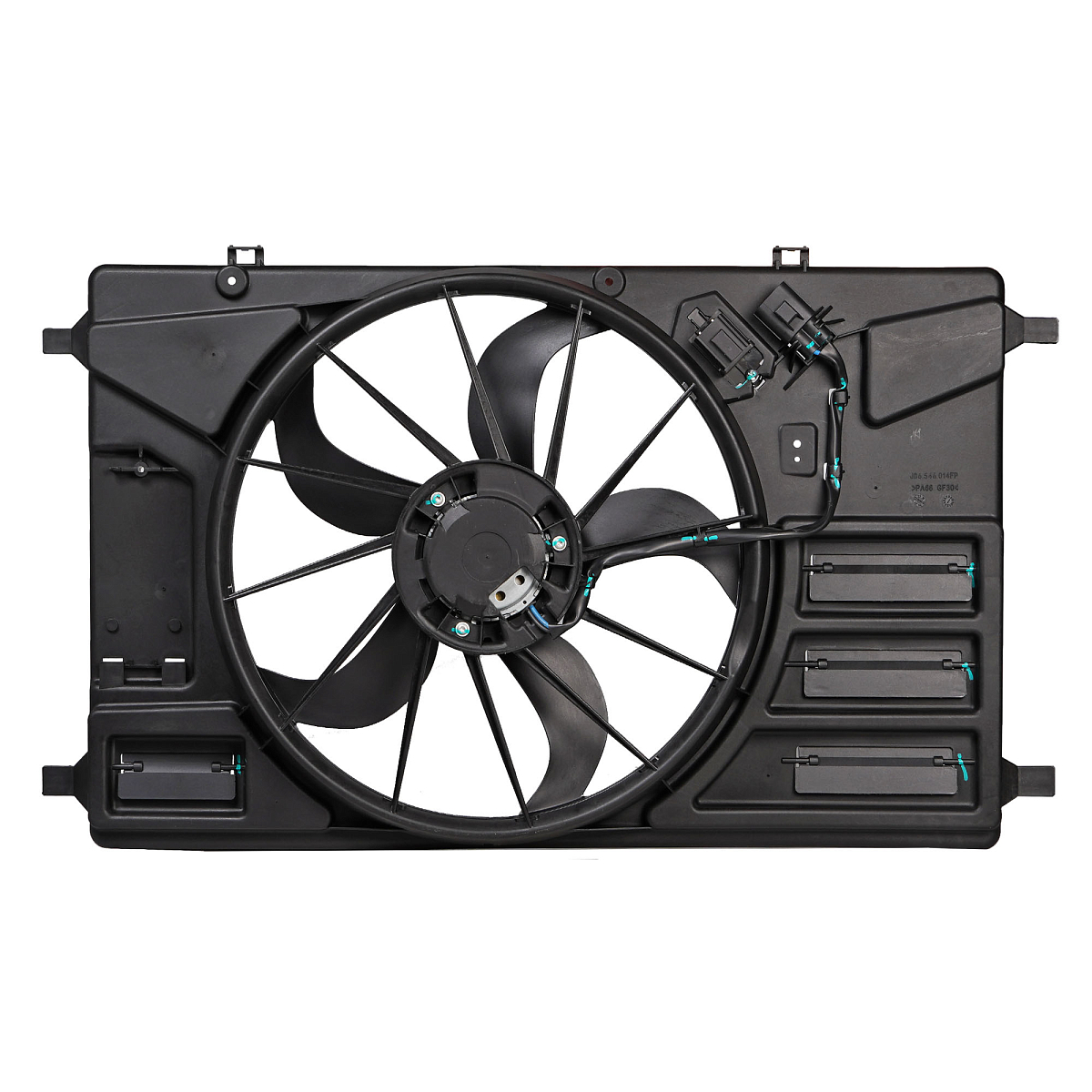 Электровентилятор охлаждения для автомобилей Ford Transit (13-) 2.2D FWD (с кожухом и резистором)