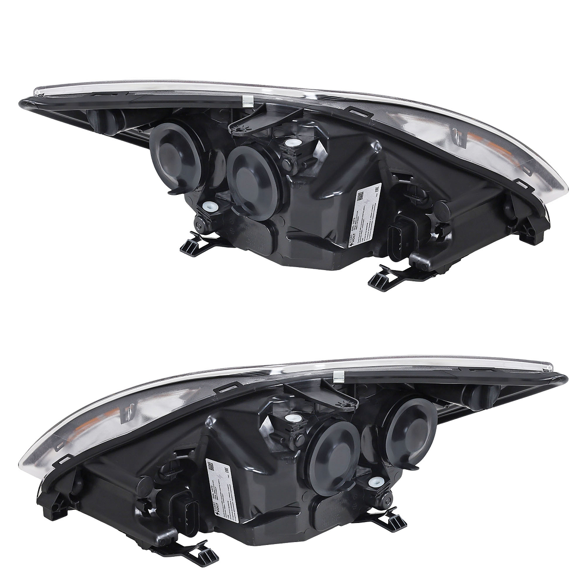 Фары для автомобилей Ford Focus II (05-) (головного света) рестайлинг, галоген, электрический корректор., цвет рамы: черный, комплект: левая и правая (2 штуки)