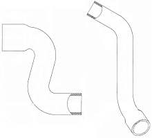 Патрубки охл. для а/м ГАЗон Next с дв. ЯМЗ-5344 Е-4 (силикон, кмпл., 2 шт.)