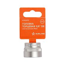 Головка торцевая 3/8"DR шестигранная 24мм, L=25мм пласт.подвес