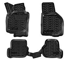 Ковры для Skoda Octavia A5 (04-13), 4 шт., (крепеж), выс. борт, 3D с подпятником, ТЭП, черн.