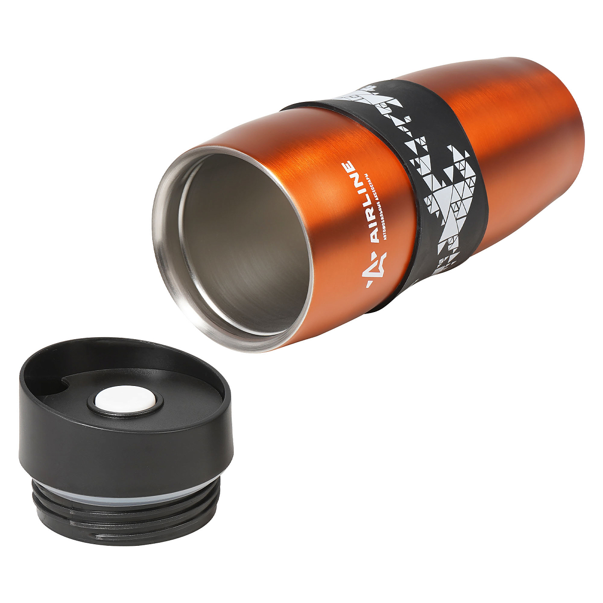 Термокружка с клапаном, 380 мл., оранжевая