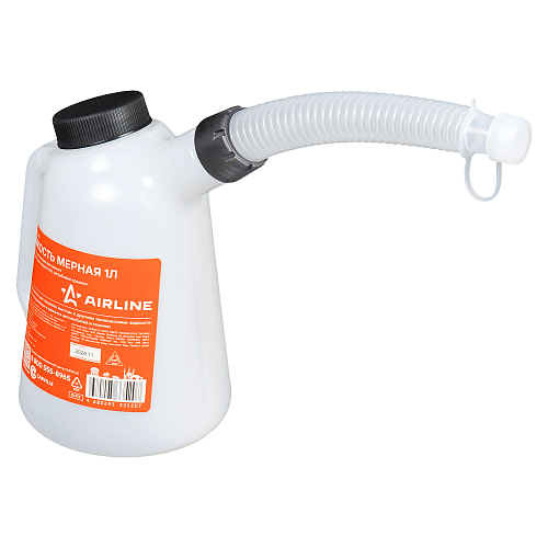 Емкость (лейка) мерная PRO 1л пластиковая для масла и тех. жидк., резьб. крышка