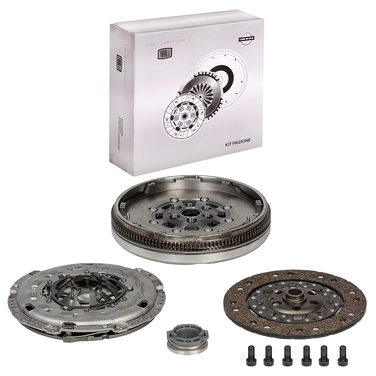 Комплект сцепления для автомобилей VW Transporter T5 (03-) / Multivan (03-) 1.9TDi с компенсацией износа в сборе с муфтой и двухмассовым маховиком