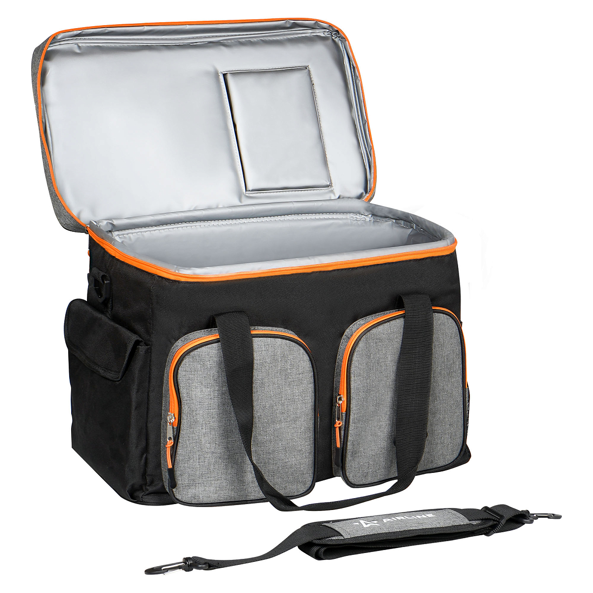 Сумка-холодильник (термосумка) PRO, 36л, 44*33*25см, водонепр., чер./сер.